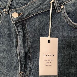 Risen Crossover High-Rise Stretch Jeans